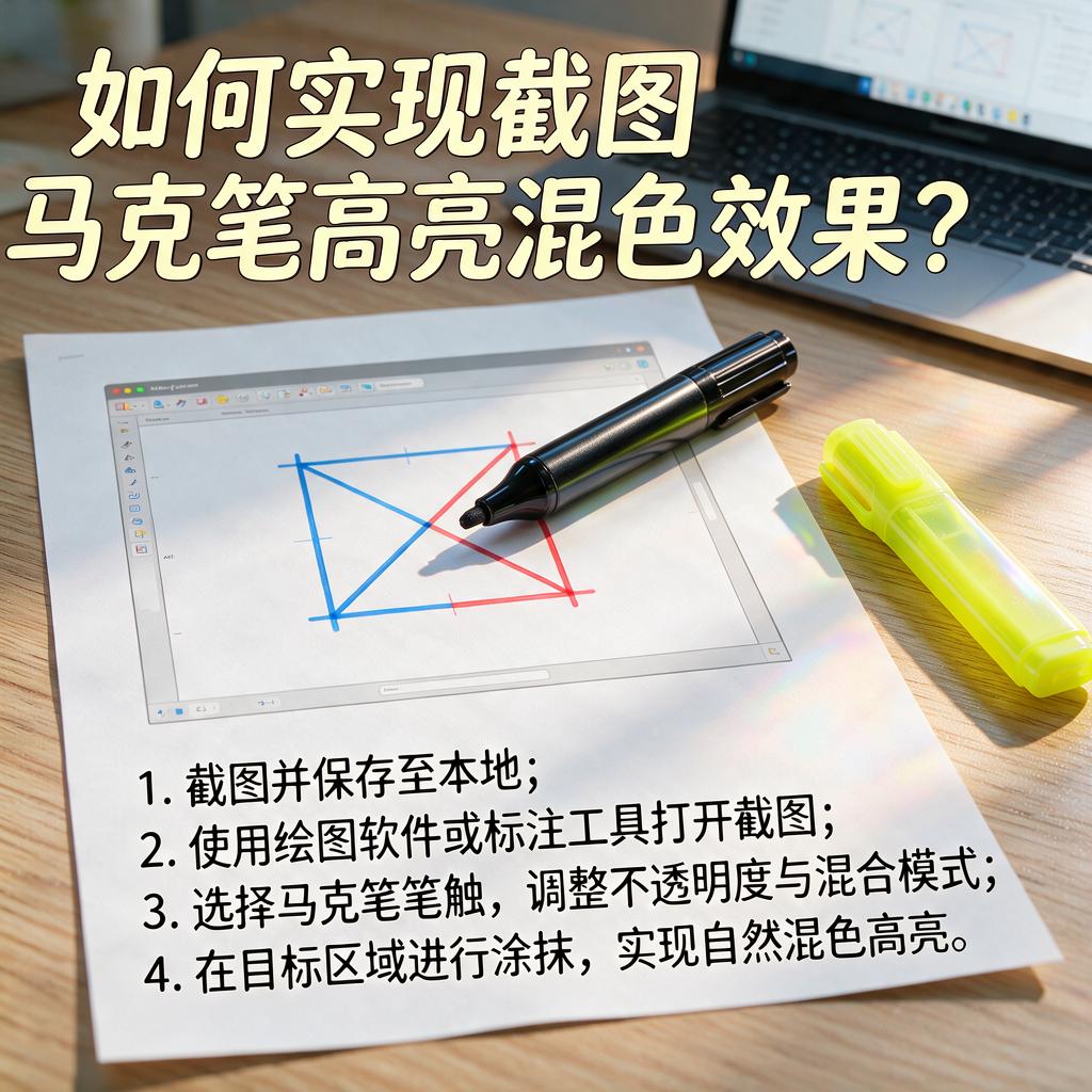 如何实现截图马克笔高亮混色效果?