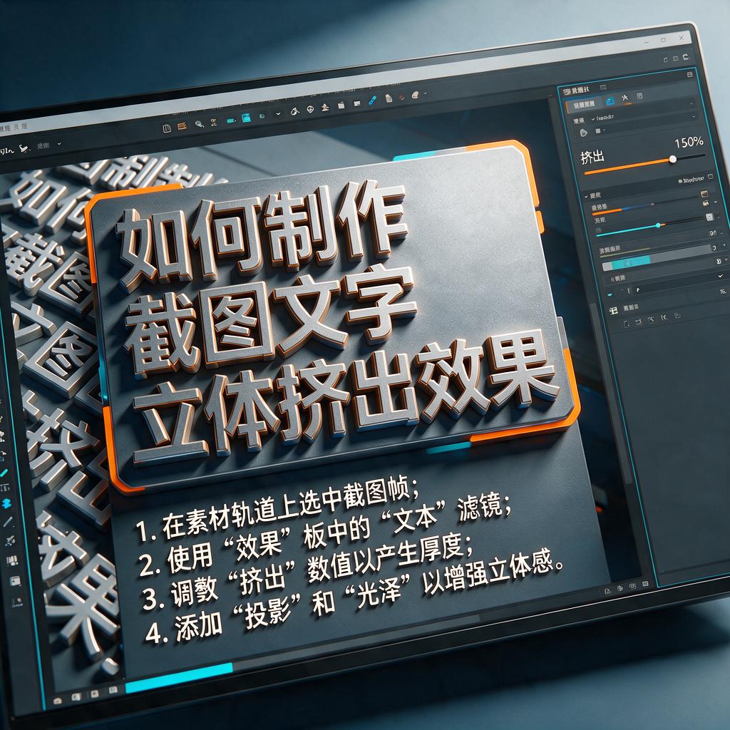 如何制作截图文字立体挤出效果?