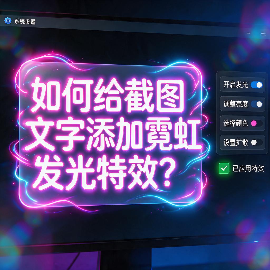 如何给截图文字添加霓虹发光特效?