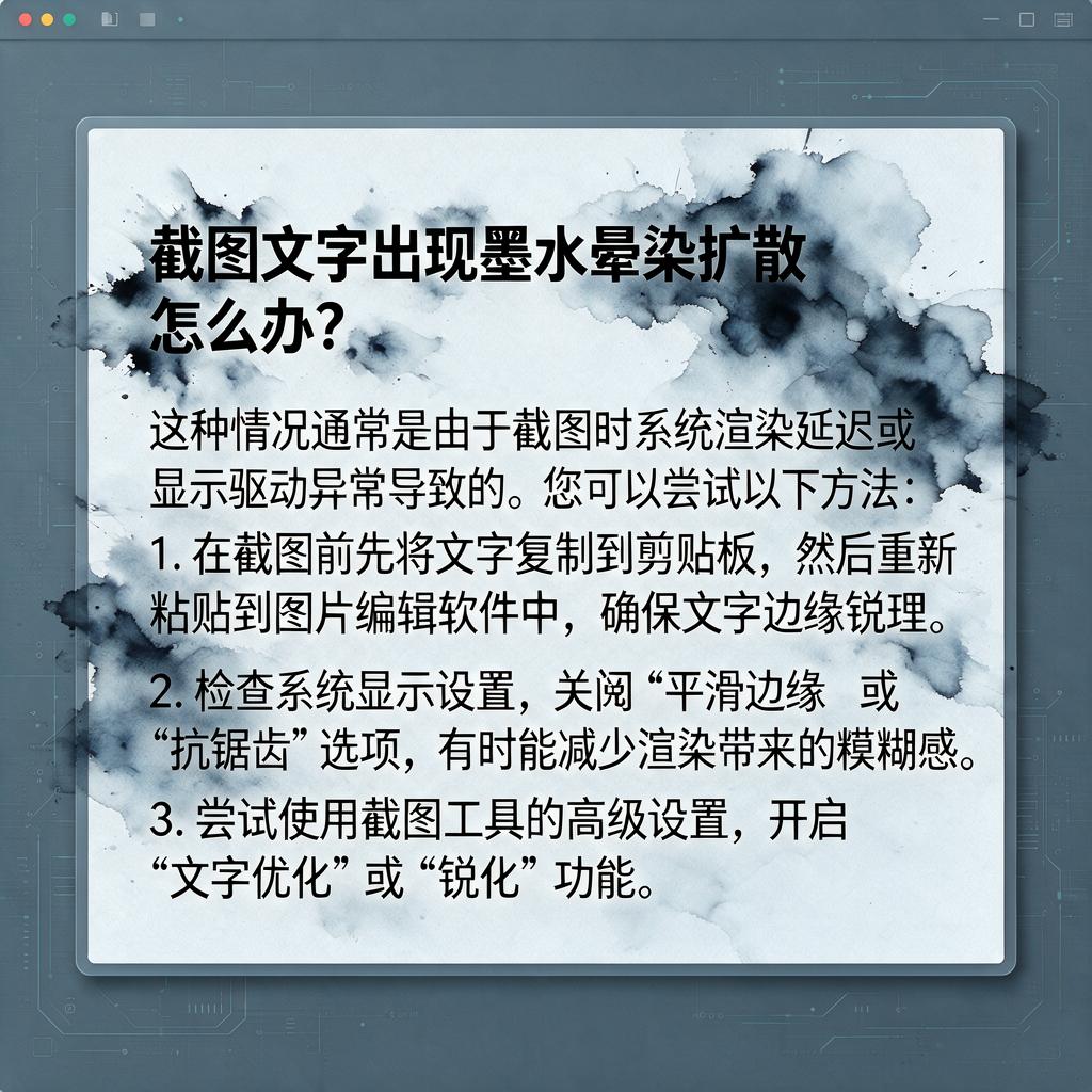 截图文字出现墨水晕染扩散怎么办?