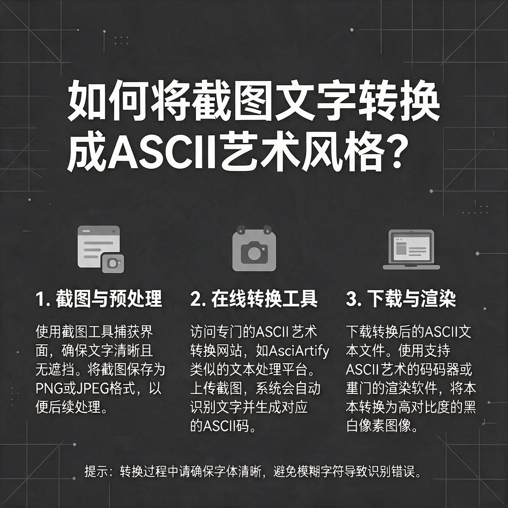 如何将截图文字转换成ASCII艺术风格?