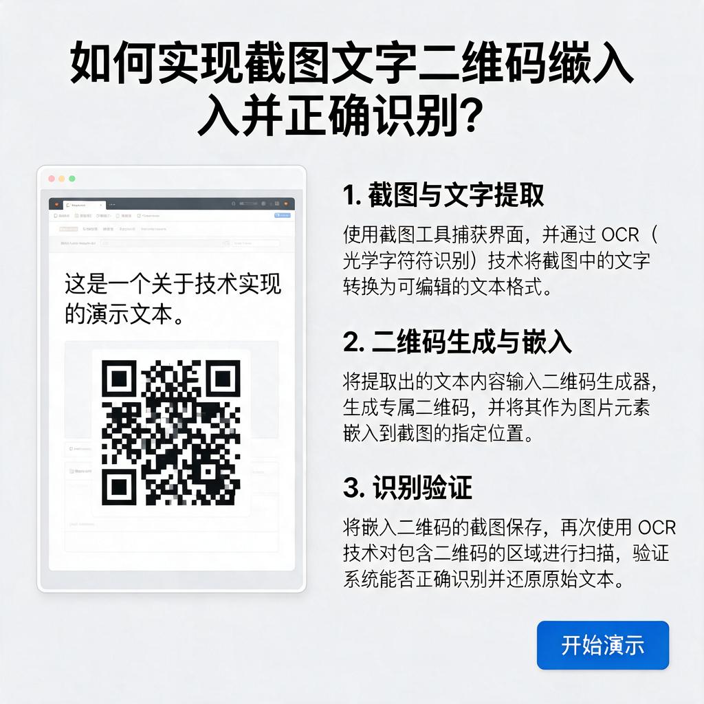 如何实现截图文字二维码嵌入并正确识别?