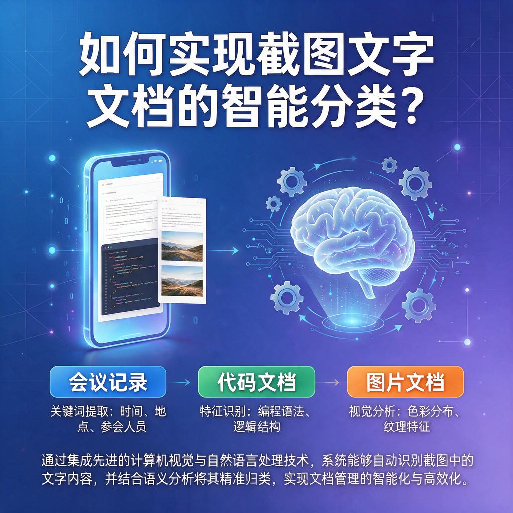 如何实现截图文字文档的智能分类？