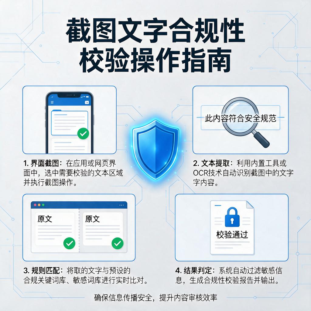 如何进行截图文字合规性校验操作？