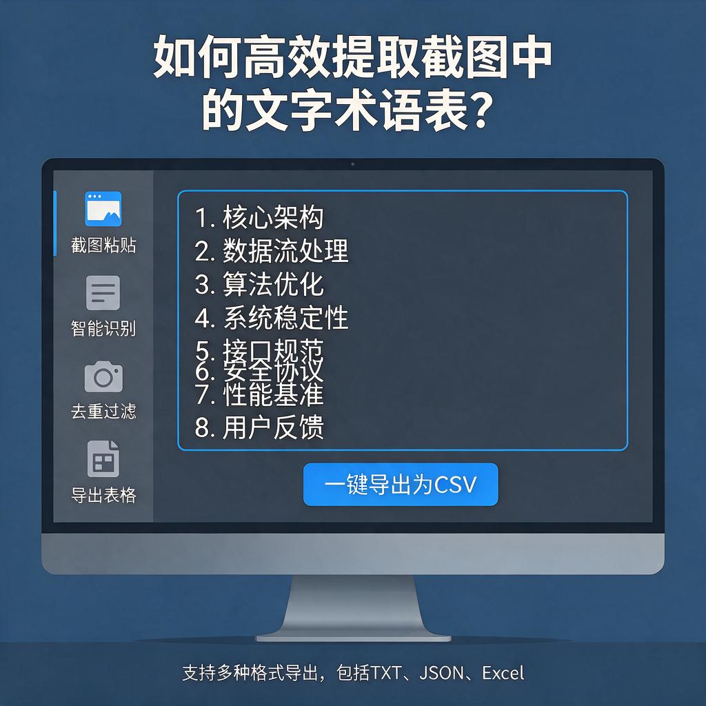 如何高效提取截图中的文字术语表?