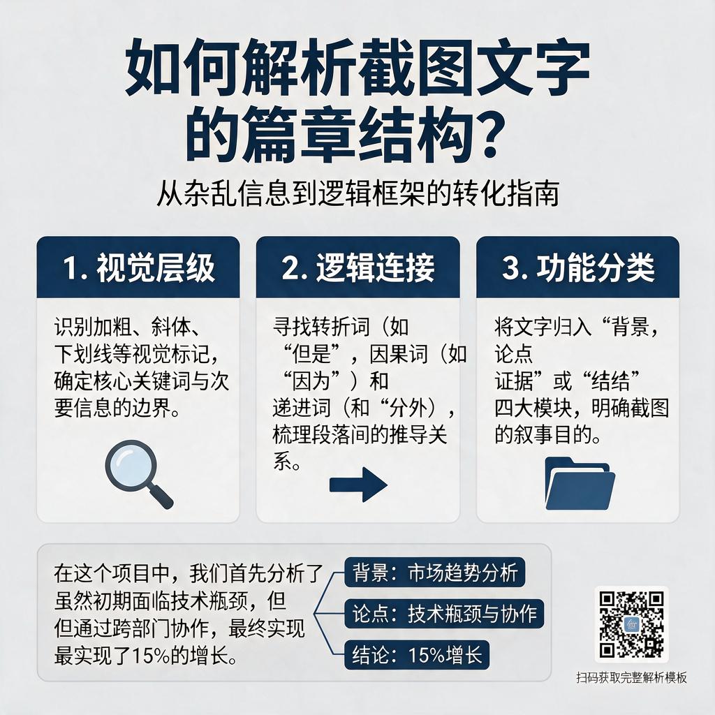 如何解析截图文字的篇章结构?