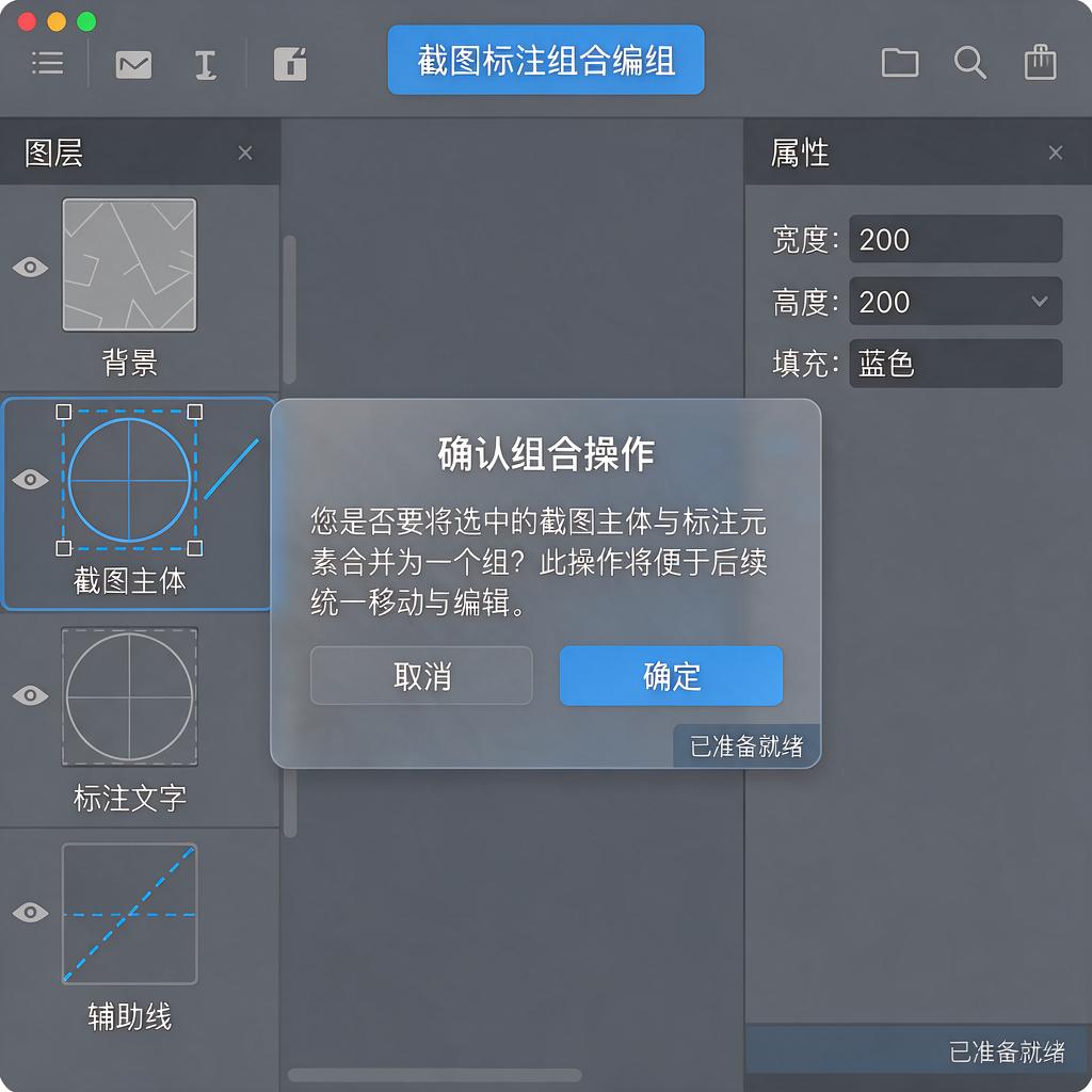 截图标注组合编组操作如何进行?