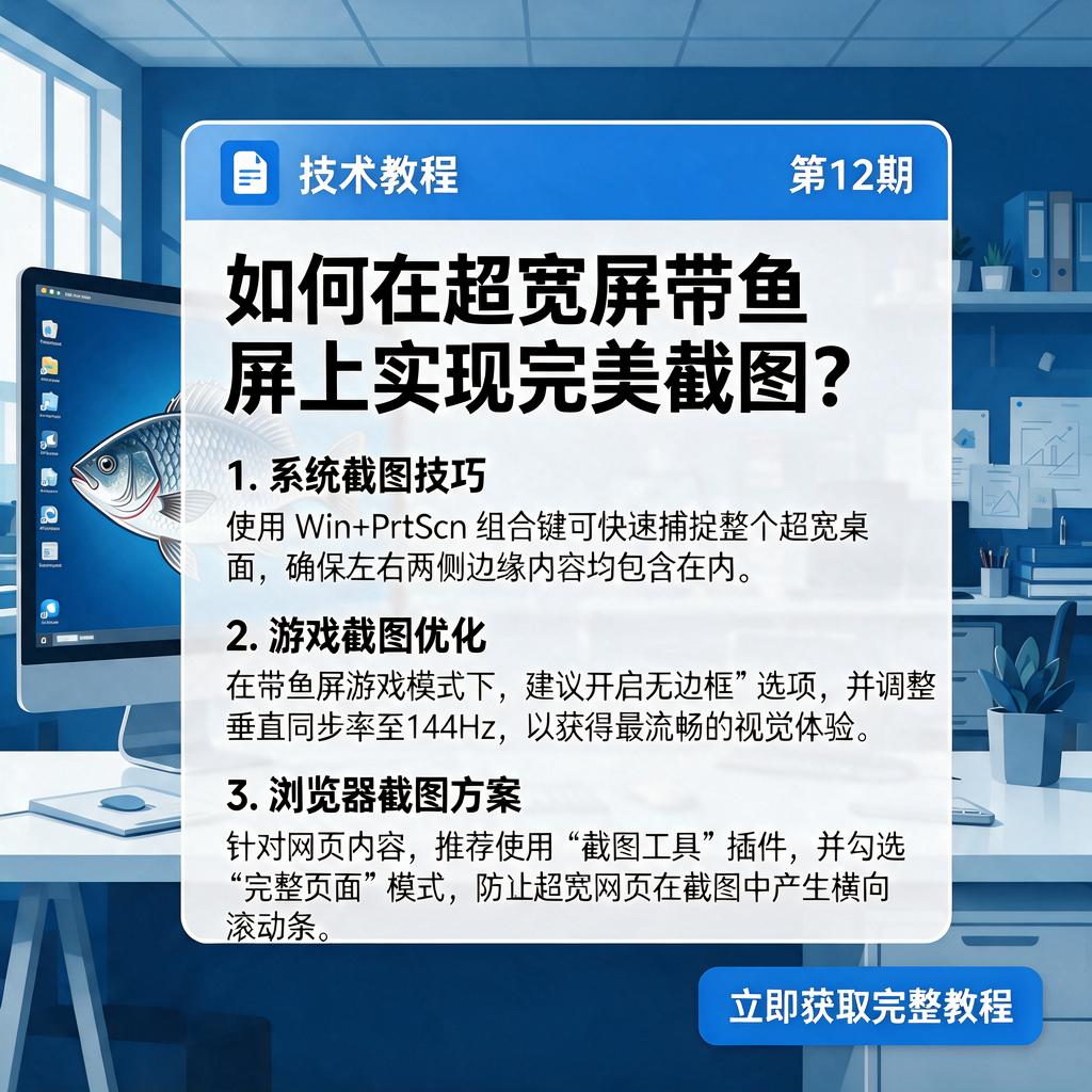 如何在超宽屏带鱼屏上实现完美截图?