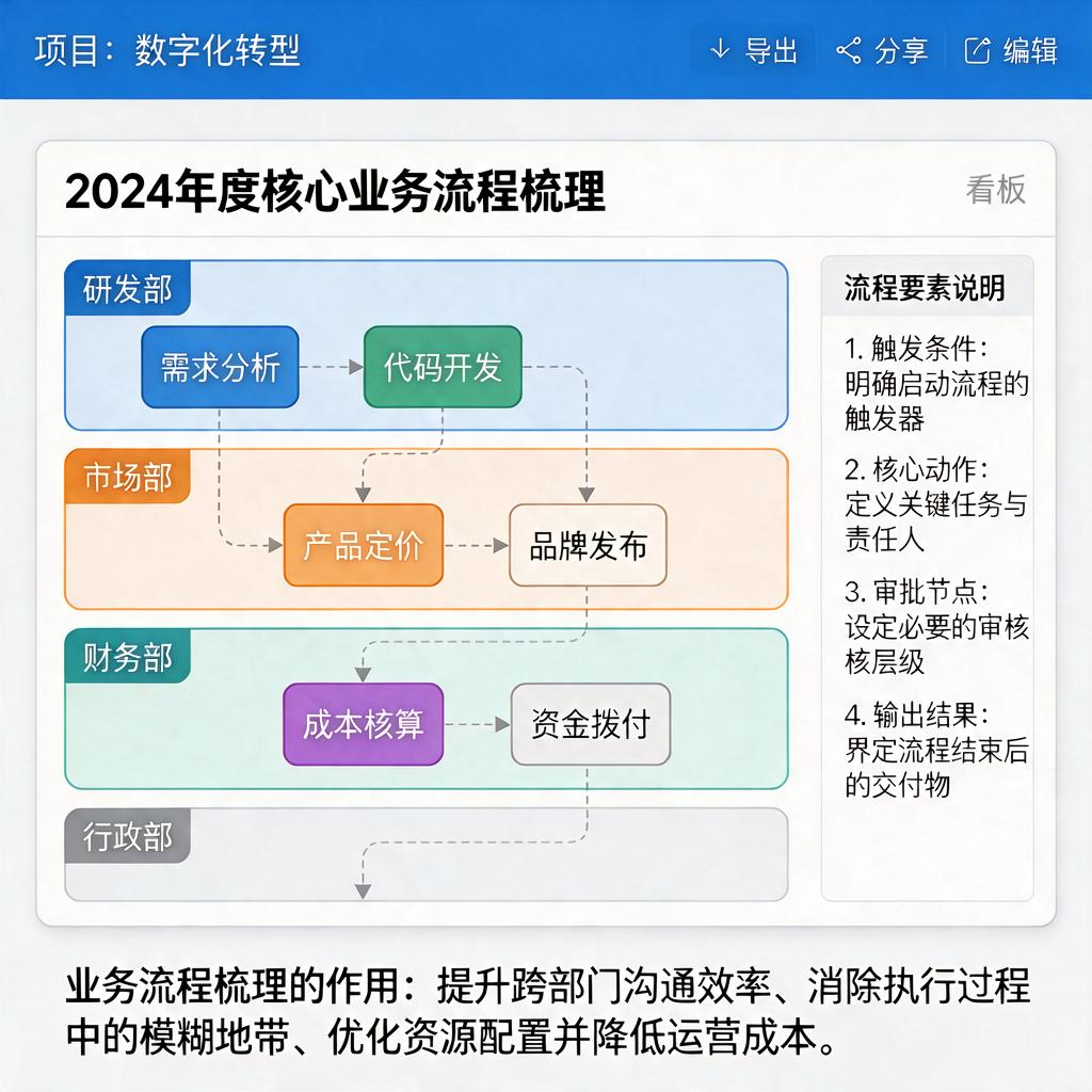 业务流程梳理截图怎么制作包含哪些要素有啥作用？