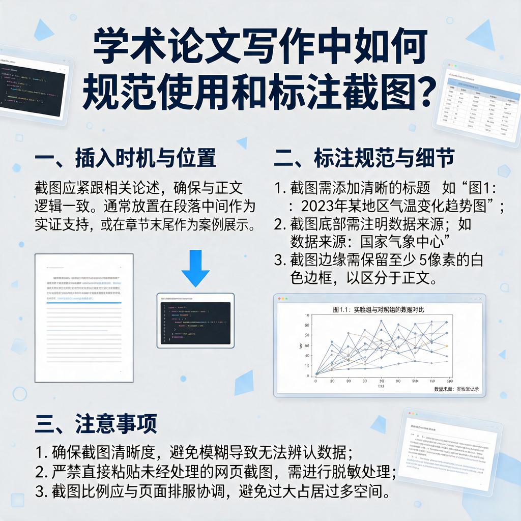 学术论文写作中如何规范使用和标注截图？